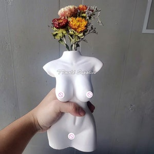 Moule en silicone pour vase pour corps féminin : pot de fleur en béton à monter soi-même, moule en plâtre pour stylo