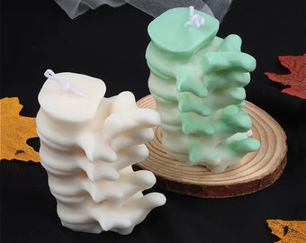 Spine Vertebrae Candle Mold for Halloween Decor Premium Candle Gift, Human Spinal Cord Bone Candle Silicone Mold