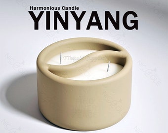 Yin Yang Candle Jar Silicone Mold,Tai Chi Concrete Candle Vessel Mould, Handmade Storage Canister for Home Decor