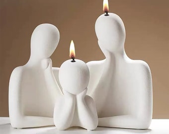 Stampo per candele in silicone con faccia astratta 3D, design nordico fatto a mano fai da te, viso, aromaterapia, candela in cera, gesso, creazione artigianale  15