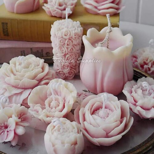 Rose Style Candle Silicone Mold Wedding Candle Mold Handmade Etsy