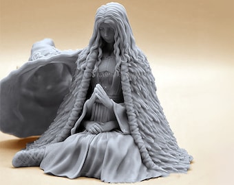 Long Hair Witch Lanni Candle Silicone Mold : DIY Pray Girl Sculpture Plaster Candle Ornaments
