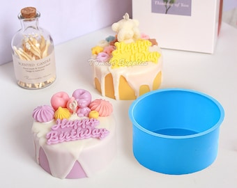4 Inch Round Cake Candle Mold, Simulated Dessert Candle Mold, Pastry Baking Chocolate Silicone Mold