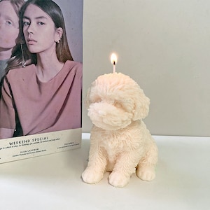Cute Teddy Puppies Candle  Silicone Mould, Puppy Dog Soy Wax Mold ,Dog Lover Home Decor Craft