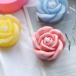 3D Rose Candle Silicone Mold, Handmade Soap Rose Mold, Chocolate Mousse Cake, Plaster Flower Mold