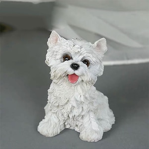 West Highland White Terrier Dog Silicone Mold, Puppy Aromatherapy Candle Mold, Dog Plaster Decoration Mould