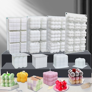 3D Rubik&#39;s Cube Chocolate Mousse Cake BakingMold, Geometric Ball Cube  Aroma Candle Silicone Mold