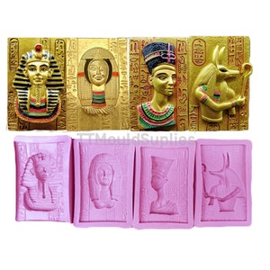 Egyptian Pharaoh Queen Silicone Mold, Middle East and Africa Tutankhamun Anubis Commemorative Coin Mold, Cake Mousse Candy Mold
