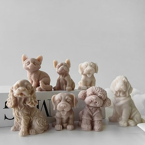 Multi-style Puppy Aromatherapy Plaster Resin Decorative Ornament Mold Diy Cartoon Puppy Aromatherapy Candle Silicone Mold