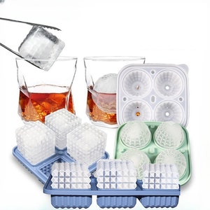 Geometric Rubik&#39;s Cube Ice Ball Ice Cube with Lid Ice Maker Mold Whiskey Bar Ice Box Ice lattice Mold