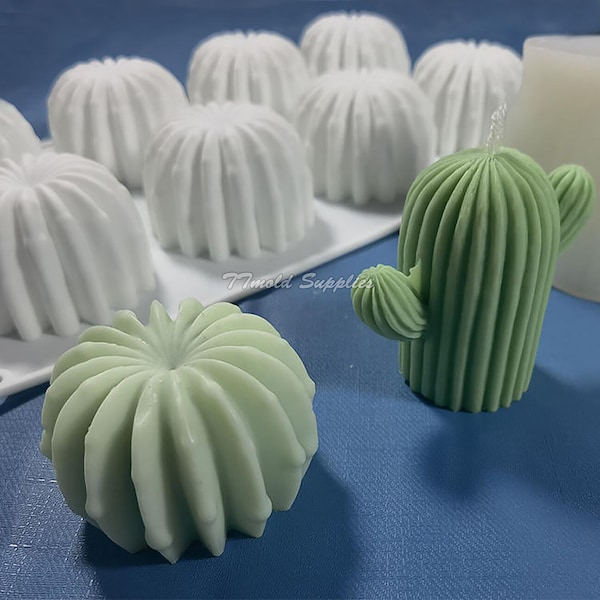 Cactus Bougie Silicone Moule, Mousse Charnu Gâteau Cuisson Moule, Chocolat Pudding Candy Mold