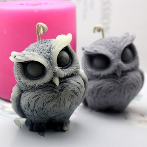 Stereo 3D Owl Scented Candle Silicone Mold ， Owl Handmade Soap Mold，Cartoon Animal Mousse Cake Mold