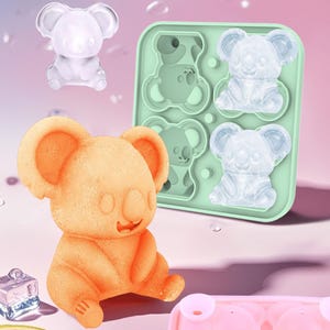 Cute Koala Ice Compartment Ice Box Silicone Mold Household  Animal Ice Cream Frozen Ice Ball Ice Cube Food Grade Mold