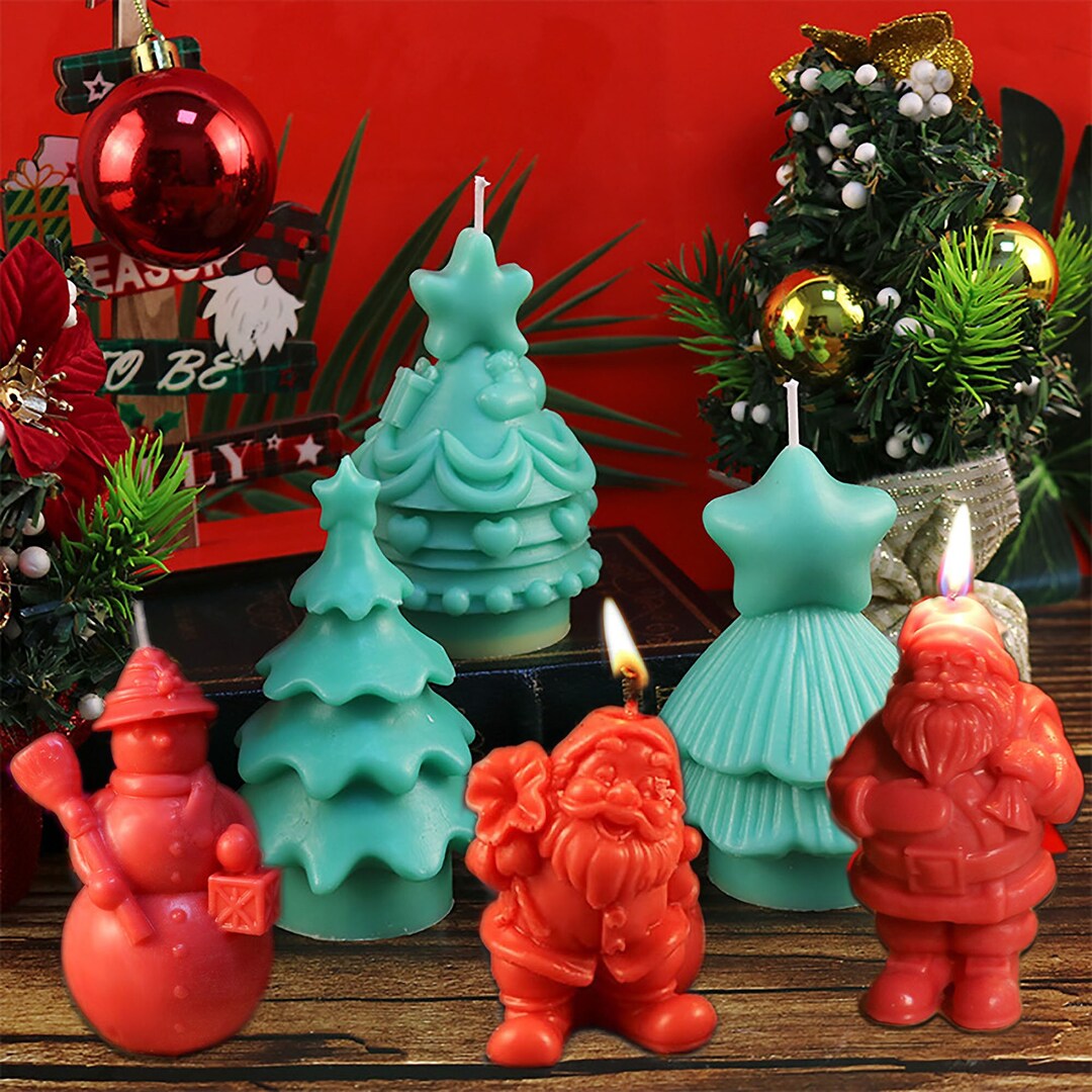 サンタクロース 雪だるま クリスマスツリー アロマキャンドル シリコン