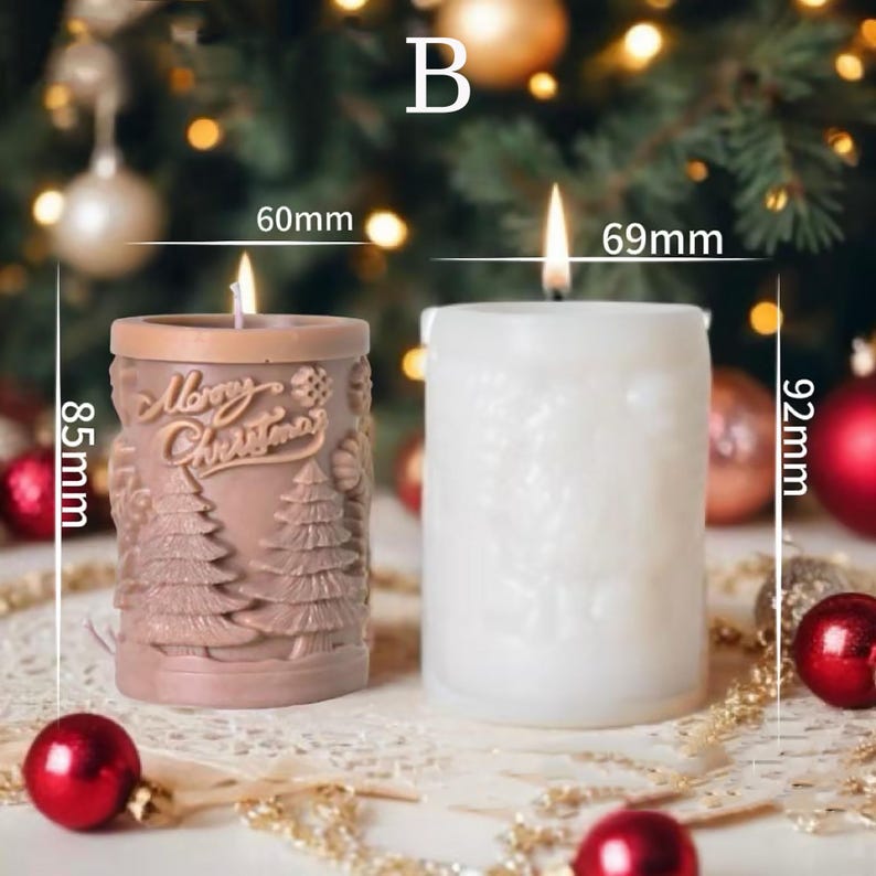 Christmas Blessing Slogan Cylinder Aromatherapy Candle Silicone Mold