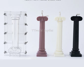 Moule de bougie acrylique à colonne romaine, moule en plastique de bougie rétro, matériau de fabrication de bougie fait à la main