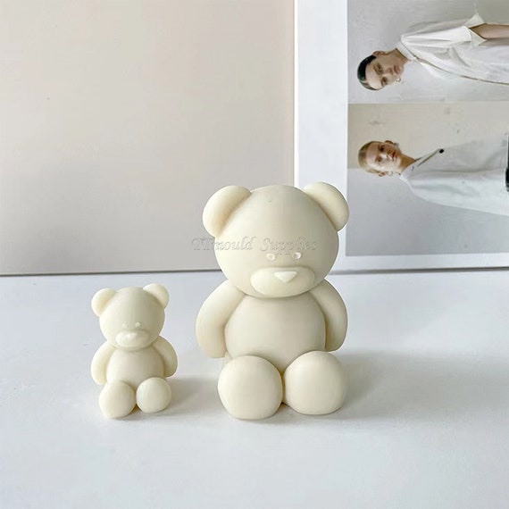 Animal Bear Candle Silicone Mold DIY Cartoon Teddy Bear Plaster Soap Making  Tool Chocolate Cake Decor Baby Room Christmas Gift