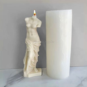 Venus Candle Silicone Mold, Portrait Sculpture Cement Mold, Greek Statue Mold
