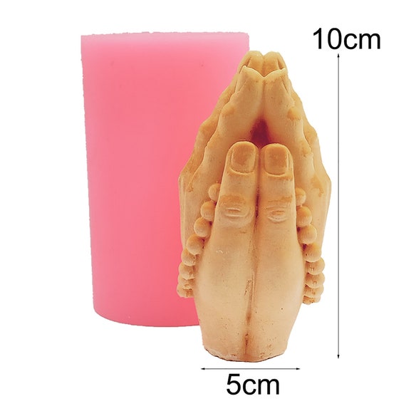 Moule En Silicone Mains En Prière - DIY 3D Buddha Praying Hands Mold | Prière Main Résine époxy Coulée Moule Savon Moules Pour Bricolage Fondant Résine époxy Savon Bougie Gâteau Décoration Pekmar