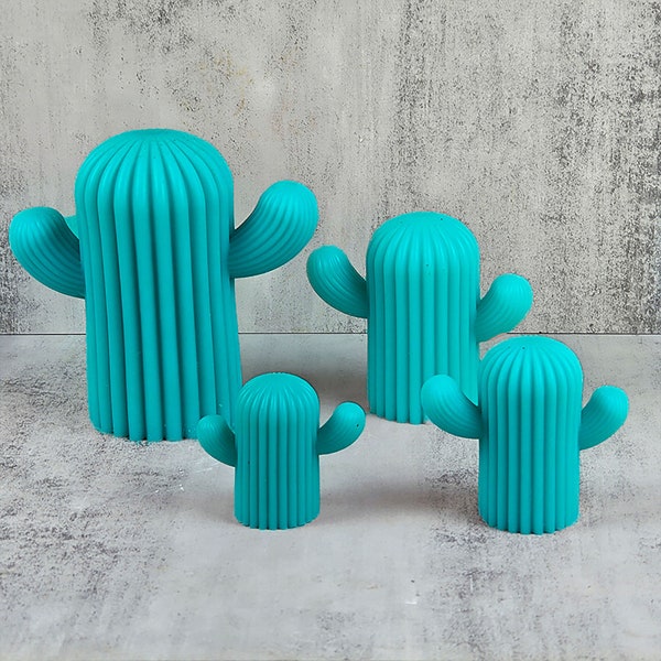 Moule en Silicone pour fabrication de bougies d'aromathérapie, Cactus 3D, bricolage, moules artisanaux en résine de plâtre de Cactus tridimensionnel