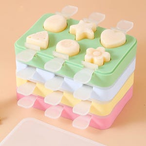 Kids Cheese Cheese Sticks Food Grade Silicone Mould DIY With Lid Easy Release Ice Cream Home Popsicle Mold