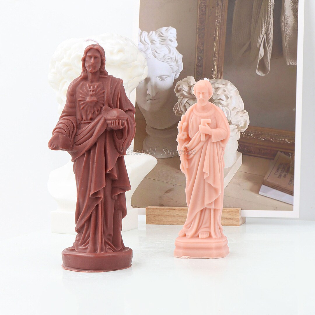 3D Jesus Statue Silicone Mold DIY Candle Making Aromatherapy Candle Molds  Decor