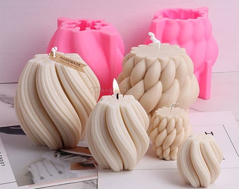 3D Twirl Raindrop Shape Silicone Candle Mold,Soy Wax Aromatherapy Home Candle Mold,rotating Ball Chocolate Mousse Mold