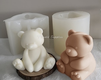 Big Bear Soft Sugar Candle Silicone Mold, Cartoon Bear Chocolate Mousse Mold , Fat Bear Gypsum Mold