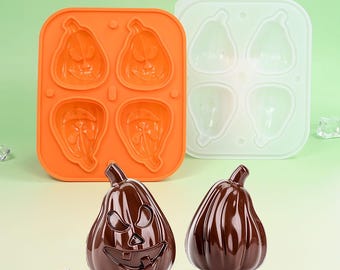 Halloween Dubbelzijdig Pompoen Chocolade Snoep Siliconen Mal Pompoenvorm Koud drankje Thuis IJsvak IJsblokje Food Grade Schimmel