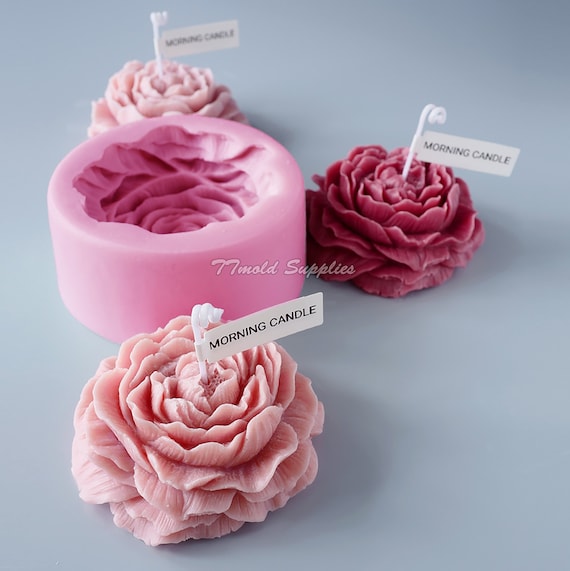 12 Pack Flower Mold Austin Rose Mold Rose Flower Handmade Soap Mold Peony  Silicone Mold for Resin Candle Mold Peony Flower Cake Mold Candle Making
