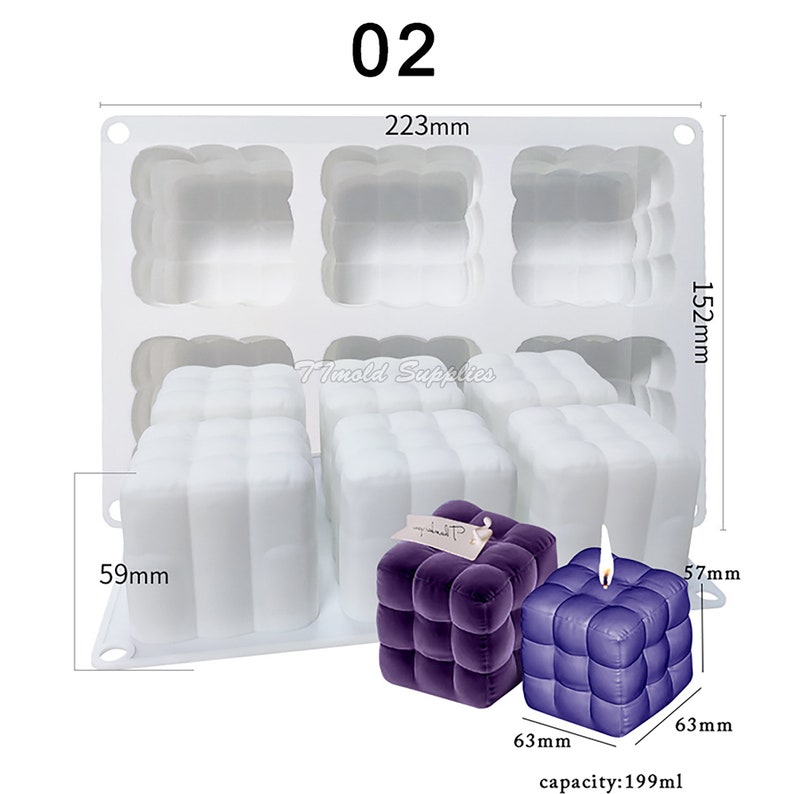 3D Rubik's Cube Chocolate Mousse Cake Bakingmold, Geometric Ball Cube ...