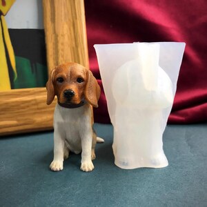 Beagle Puppy Migru Dog Plaster Resin Ornament Mold DIY Cartoon Dog Home Aroma Plaster Candle Craft Mold