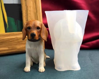 Beagle Puppy Migru Dog Plaster Resin Ornament Mold DIY Cartoon Dog Home Aroma Plaster Candle Craft Mold