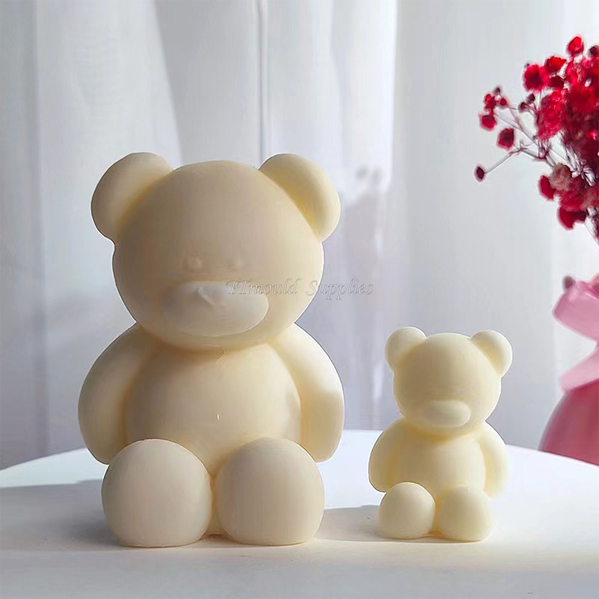 Hug Heart Couple Bear Silicone Mold 3D Teddy Bear Scented Candle Making Wax  Mould Resin Gypsum Soap Molds Valentine's Day Gift