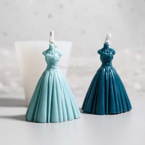 Wedding Dress  Aroma Candle Silicone Mold: DIY Bride Dresses Candle Gypsum Souvenir Gifts