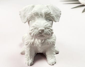 Schnauzer Dog Aroma Candle Silicone Mold: DIY Puppy Candle, Plaster, Cement Ornament