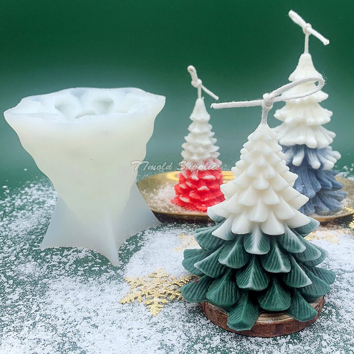 3D Pine Christmas Tree Candle Mold Christmas Chocolate Mold Etsy