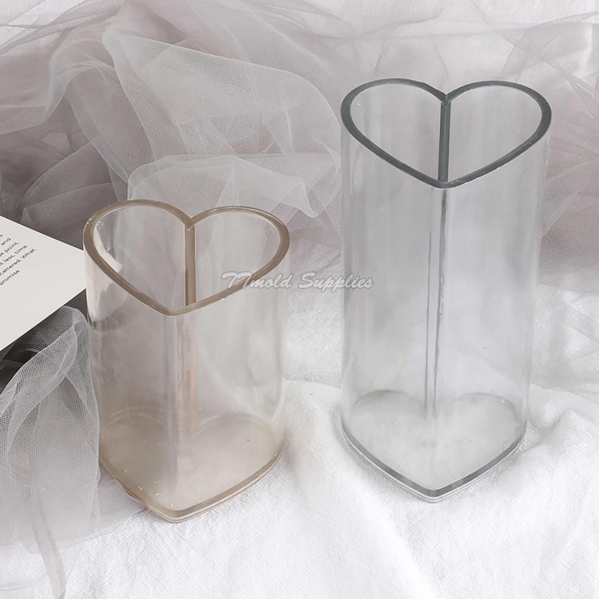 3D Heart Shaped Candle Mold Geometric Love Plastic Mold Etsy