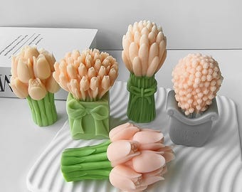Tulip Bouquet Candle Silicone Mould: DIY Valentine's Day Aroma Candle & Plaster Ornament Gift