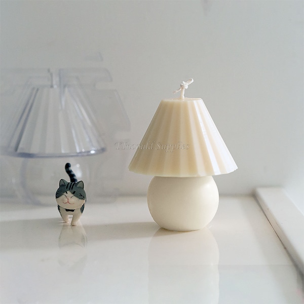 Mushroom Small Desk Lamp Candle Silicone Mold, Pleated Lamp Acrylic Mold, Mushroom Plaster Mold