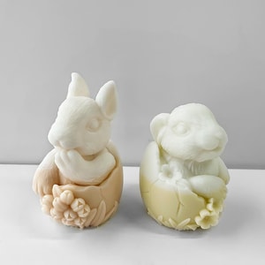 Easter Bunny Candle Silicone Mold: DIY Rabbit Plaster Candle Decoration