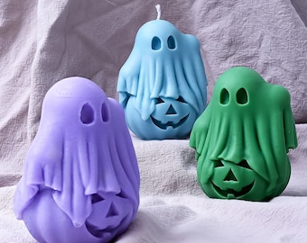 Pumpkin Ghost Aroma Candle Silicone Mold DIY Halloween Creative Monster Plaster Crafts Decoration Mold