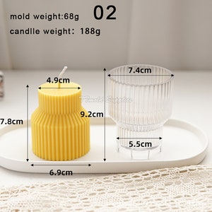 Geometrisk plastform med fintandad spetsig ljusform, tandad akrylform för ljus, cylindrisk bröllopsljusform 02 mold