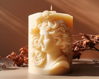 Greek Portrait Soy Wax Aroma Candle Silicone Mould DIY European Portrait Sculpture Ornament Plaster Mould