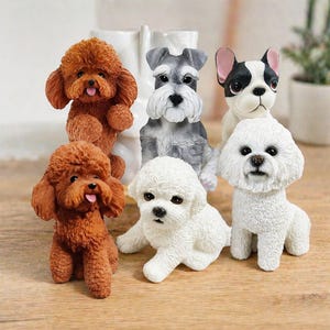 Schnauzer Bulldog Dog Candle Silicone Mold: Fit for Plaster, Resin, Epoxy Candle