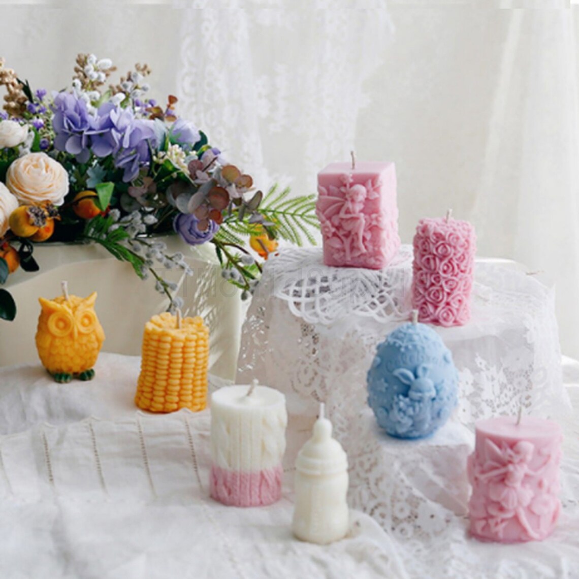 Ins Korea Embossed Scented Candle Silicone Mold Nordic Style Etsy