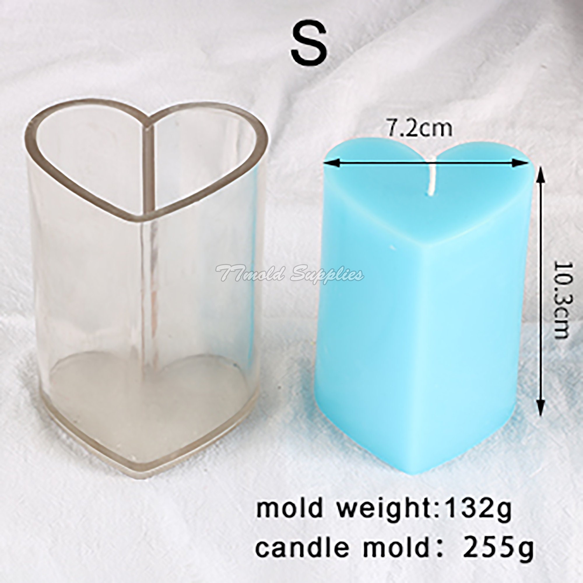3D Heart Shaped Candle Mold Geometric Love Plastic Mold Etsy