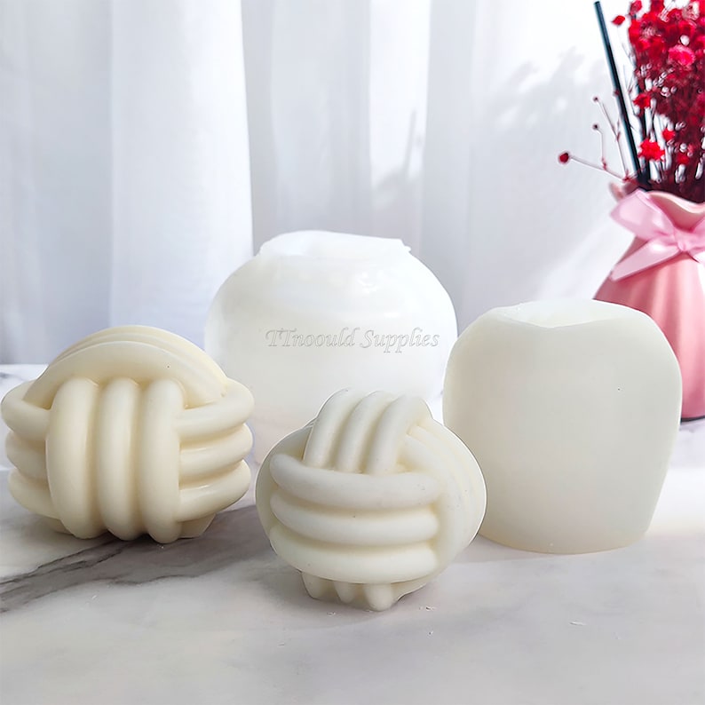 Threelayer Ball Candle Mold Rope Knot Candle Silicone Mold Etsy