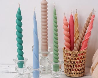 Geometric Spiral Long Pole Candle Silicone Mold: DIY Twisted Pole Candle Home  Ornament