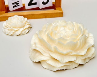 Large Peony Aroma  Candle Silicone Mold,Peony Flower Aesthetics Candle Jesmonite Gypsum Handmade Soap Mold